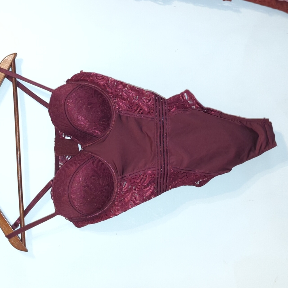 Onesie lace burgundy lingerie